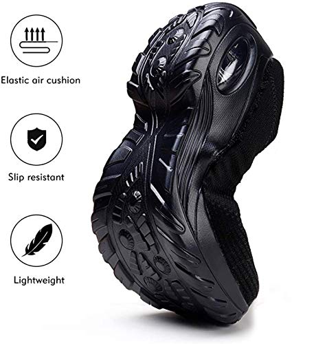 Zapatillas de Deporte para Mujer Calzado de Gimnasia Calzado Ligero para Correr Calcetines cómodos y Transpirables Calzado sin Cordones Senderismo al Aire Libre Calzado con cuña，2089 Black 39
