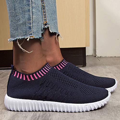 Zapatillas de Deportivos de Running para Mujer Casual en Suelas Cómodas Slip on Zapatos Deportivos para Correr al Aire Libre Calcetines Zapatos 36-41 riou