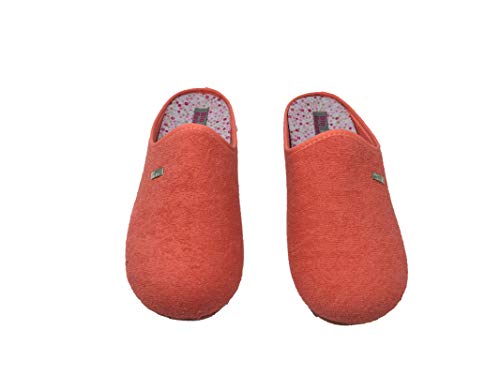 Zapatillas de Estar por casa/Mujer/Biorelax/Apto Plantilla ortopedica/Plantilla Extraible/Empeine :Algodón Rizo/Coral/Talla 38