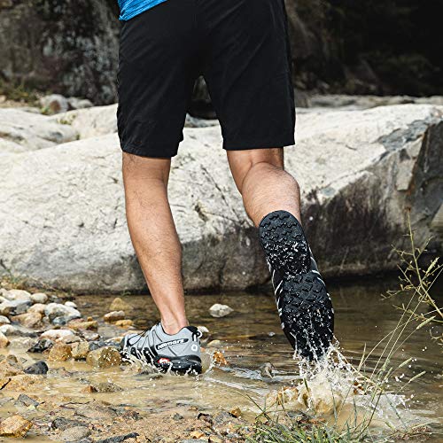 Zapatillas De Trail Running Impermeables para Hombre Mujer Zapatillas Trekking Zapatos Senderismo Deporte Gris Talla 45