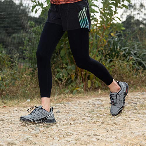 Zapatillas De Trail Running Impermeables para Hombre Mujer Zapatillas Trekking Zapatos Senderismo Deporte Gris Talla 45