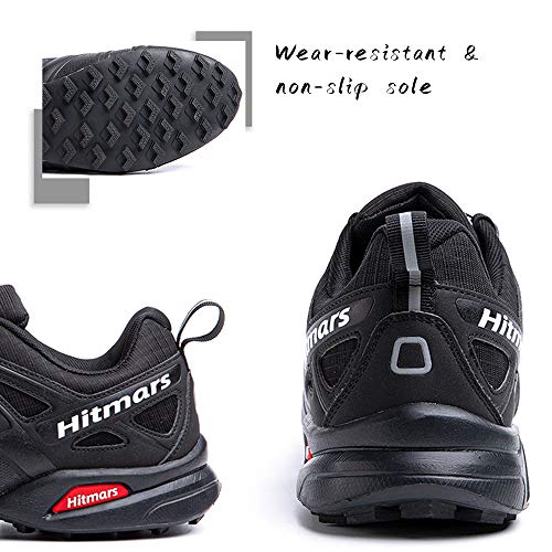 Zapatillas De Trail Running Impermeables para Hombre Mujer Zapatillas Trekking Zapatos Senderismo Deporte Negro Talla 43