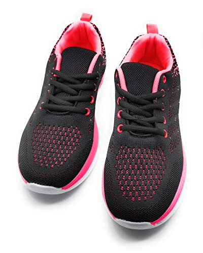 Zapatillas Deportivas Mujer Running Ligero Malla Transpirable con Cordones Zapatillas de Deporte para Mujeres Fitness Correr Atletismo Caminar Andar Gimnasia