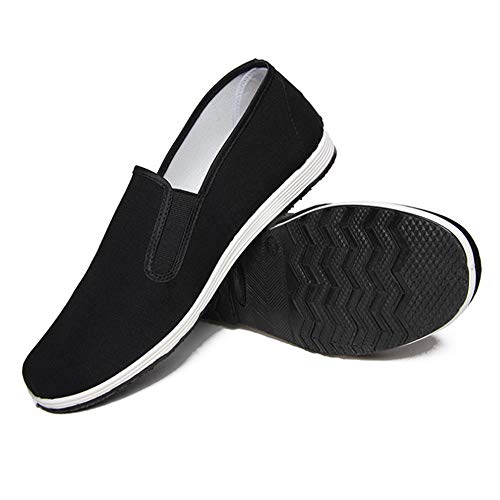 Zapatos de Artes Marciales Unisex Zapatos Chinos de Kung Fu Zapatos Antiguos de Tai Chi de Beijing Suela de Goma Negra (45 EU 275 mm)