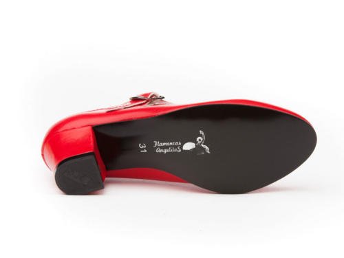 Zapatos Flamenca Para Niña y Mujer, Mod. 302, Calzado Made In Spain (38, Rojo)