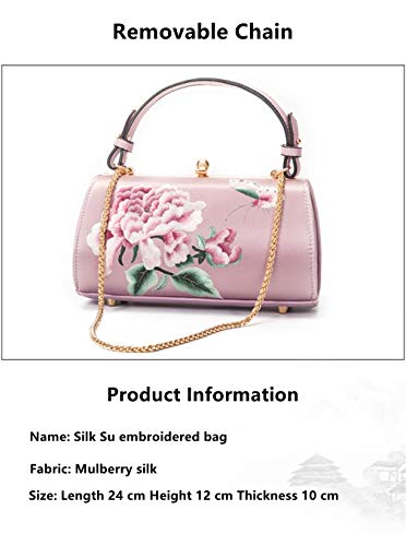 ZARA - Bolso de seda hecho a mano, estilo chino antiguo, patrimonio cultural inmaterial Suzhou, bolso hecho a mano de seda, bolsos de moda Slik para mujeres/señora/niña