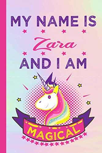 Zara: Cute Unicorn Personalized Name Journal gift for Zara | 110 pages College Ruled Notebook Journal & Diary for Writing & Note Taking for Girls ...