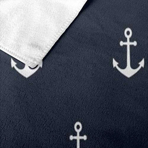 Zara-Decor - Toalla de playa con diseño de ancla azul de gran tamaño, toalla de baño de secado rápido, toalla de playa de viaje, 80 x 130 cm