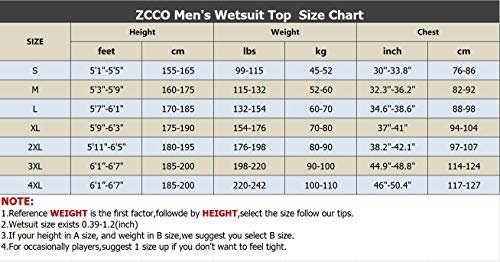 ZCCO Traje de Neopreno de 1,5 mm para Hombre, con Cremallera Frontal, Manga Larga, Traje de Buceo para natación, esnórquel, Buceo, Surf (Negro, XL)