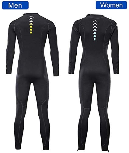 ZCCO Traje de Neopreno Ultra elástico de 3 mm con Cremallera Frontal, Traje de Buceo Completo, una Pieza para Hombres y Mujeres, esnórquel, Buceo, natación, Surf (Hombre X-Large