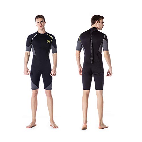 ZCCO Trajes de neopreno premium para hombre, 1,5/3 mm, con cremallera trasera, para pesca submarina, snorkel, surf, piragüismo, buceo (3 mm, L)