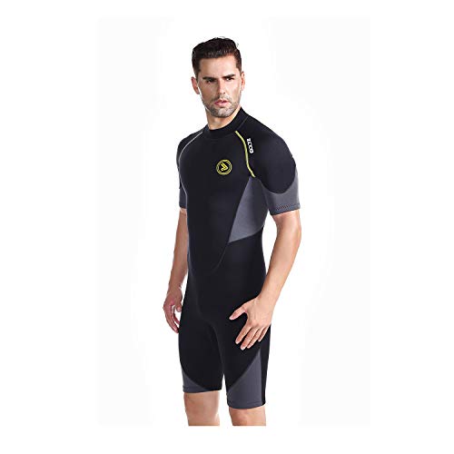 ZCCO Trajes de neopreno premium para hombre, 1,5/3 mm, con cremallera trasera, para pesca submarina, snorkel, surf, piragüismo, buceo (3 mm, L)