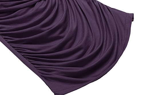 Zeagoo Mujeres Camiseta con Cuello en V Escote Drapeado con los pliegues Tops