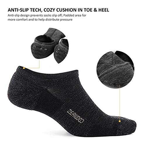 ZEALWOOD Calcetines de corte bajo para correr para hombre, acolchados, antiampollas, calcetines deportivos Multicolor Paquete mixto de calcetines L