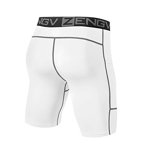 ZENGVEE 3 Piezas Pantalon Deportivo Hombre Pantalones Cortos Hombre Ropa Running Hombres para Deporte, Fitness, Gym(Black Grey White-M)