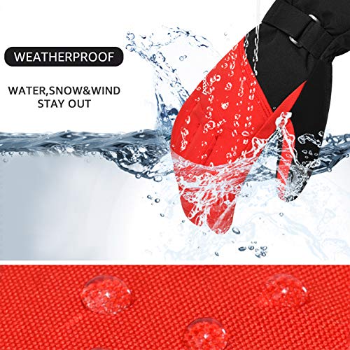 Zeraty Guantes de esquí Manoplas de esquí de Invierno para Hombres y Mujeres - Guantes de Snowboard Impermeables Guante de Pantalla táctil Guantes cálidos para Clima frío para Snowboard, esquí