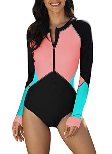Zereesa Traje de baño para Mujer Traje de baño Deportivo de Surf Tankini Traje de baño con Forma de Figura Traje de Neopreno de una Pieza Traje de Neopreno de una Pieza para Mujer Rashguard de XXL