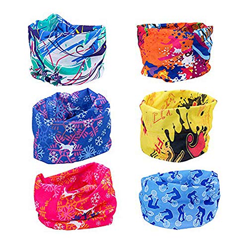 ZEWOO 6PCS Pañuelos Cabeza, Multifunción Bufanda para el Ciclismo Bici Motolista Deporte Aire Libre para Hacer Yoga, Senderismo, Montar a Caballo, Montar en Moto, etc, Colod Tone (Set 1)