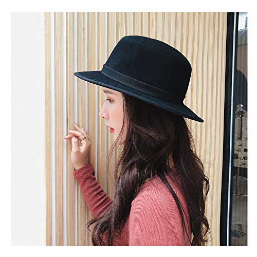 Zhanying Sombreros de Copa Plana Gorros Mujer Sombreros 2018 Mujer Otoño Invierno Sombreros Sombreros Brim Volver Color Patchwork (Color : Rosado, tamaño : 56-58CM)