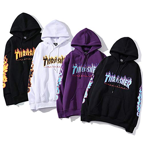 zhaojiexiaodian Sudadera con Capucha para Hombre, Sudadera con Capucha, monopatín de Hip Hop, Uniforme de béisbol Suelto de Bolsillo Canguro,Chaqueta con Capucha (Negro, M)