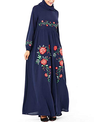 Zhhlaixing Vestido Abaya para Mujer Elegante Kaftan - Manga Larga Musulmán Ropa Islámica Vestido Arabe Dubai Caftan Largo Boho Túnicas Jilbab Disfraz Abaya Mujer Musulman Vestidos Casual