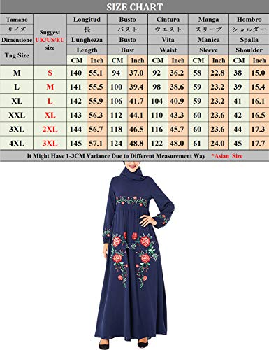 Zhhlaixing Vestido Abaya para Mujer Elegante Kaftan - Manga Larga Musulmán Ropa Islámica Vestido Arabe Dubai Caftan Largo Boho Túnicas Jilbab Disfraz Abaya Mujer Musulman Vestidos Casual