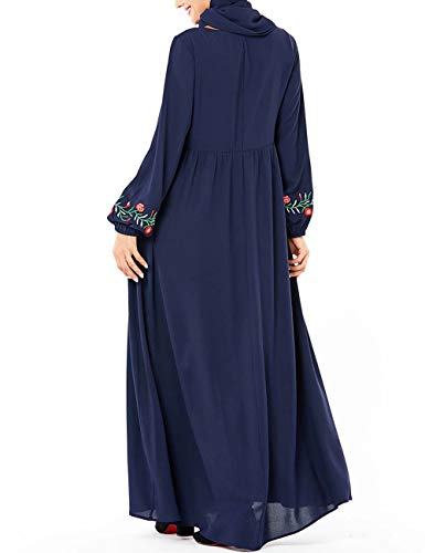 Zhhlaixing Vestido Abaya para Mujer Elegante Kaftan - Manga Larga Musulmán Ropa Islámica Vestido Arabe Dubai Caftan Largo Boho Túnicas Jilbab Disfraz Abaya Mujer Musulman Vestidos Casual