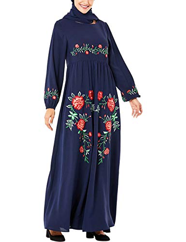 Zhhlaixing Vestido Abaya para Mujer Elegante Kaftan - Manga Larga Musulmán Ropa Islámica Vestido Arabe Dubai Caftan Largo Boho Túnicas Jilbab Disfraz Abaya Mujer Musulman Vestidos Casual