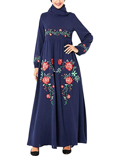 Zhhlaixing Vestido Abaya para Mujer Elegante Kaftan - Manga Larga Musulmán Ropa Islámica Vestido Arabe Dubai Caftan Largo Boho Túnicas Jilbab Disfraz Abaya Mujer Musulman Vestidos Casual