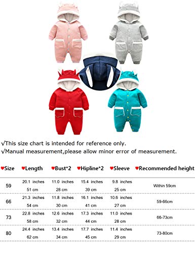 Zhhlinyuan Bebé Niños Niñas Mono con Capucha Traje de Esquiar - Manga Larga Espesar Terciopelo Ropa de Mameluco con Bolsillos