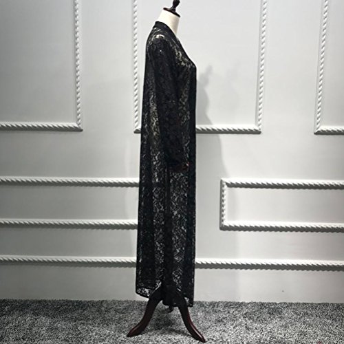 Zhhlinyuan Cordón Floral Abaya Dresses Manga Larga Islámico Abaya Vestido Largo Desgastar Musulmanes Ropa Abaya Maxi Diario Vestir