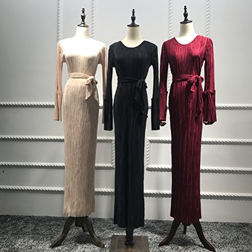 Zhhlinyuan Islámico Musulmanes Abaya/Jalabiya Kaftan Caftán Dubai Maxi Vestido Largo Abaya Dresses para Mujer Ropa Fiesta Vestido