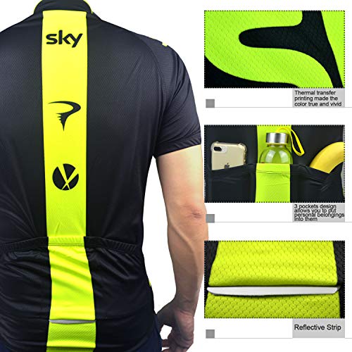 ZHLCYCL Conjunto Ropa Equipacion, Ciclismo Maillot y Culotte Pantalones Cortos con 5D Gel Pad para Verano Deportes al Aire Libre Ciclo Bicicleta, SK-4Black, XL