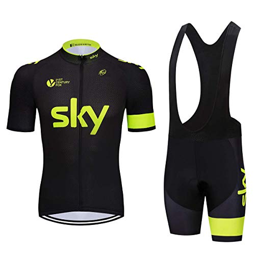 ZHLCYCL Conjunto Ropa Equipacion, Ciclismo Maillot y Culotte Pantalones Cortos con 5D Gel Pad para Verano Deportes al Aire Libre Ciclo Bicicleta, SK-4Black, XL