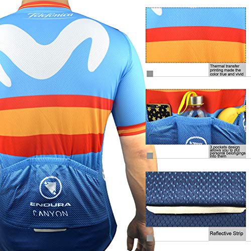 ZHLCYCL Traje Ciclismo Hombre, Maillot Ciclismo y Culotte Ciclismo con 5D Gel Pad para Verano Deportes al Aire Libre Ciclo Bicicleta, MOV-Yellow, L