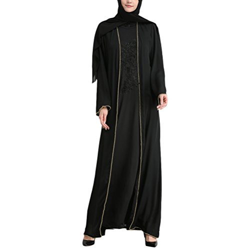 Zhuhaitf Mangas Largas Musulmanes Abaya Noche Fiesta Vestidos Diario Casual Túnica Maxi Dresses Marroquí Abaya Islámico Ropa