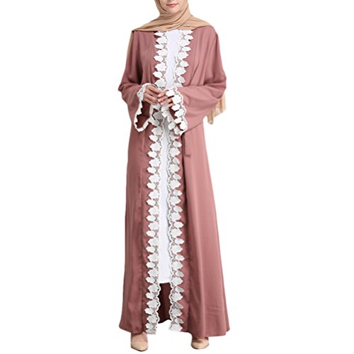 Zhuhaitf Moda Maxi Dresses Musulmanes Túnica Vestido Largo Estilo Rosado Cóctel Fiesta Vestido Abaya Medio Este Islámico Ropa