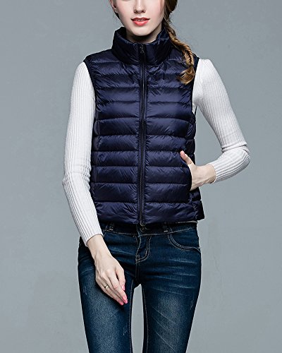 ZhuiKun Chaleco Mujer Chaquetas de Down Ligero Plegable Plumón Acolchado Chalecos Armada S