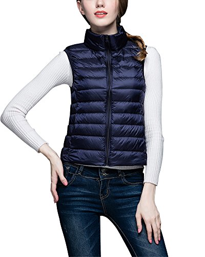 ZhuiKun Chaleco Mujer Chaquetas de Down Ligero Plegable Plumón Acolchado Chalecos Armada S