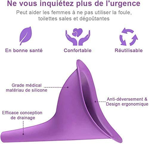 ZHWUEU Urinario Femenino Dispositivo de Urinación Orina Orinar de Pie Urine Female Portátil para Mujer Viajar Camping Senderismo Servicios Baños Públicos (Orinal Plegable) Paquete de 5