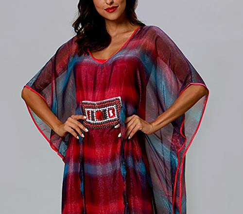 zhxinashu Mujeres Maxi Vestido Árabe Musulmán - Dubai Kaftan Marroquí Adoración Ropa Suelta(Púrpura)