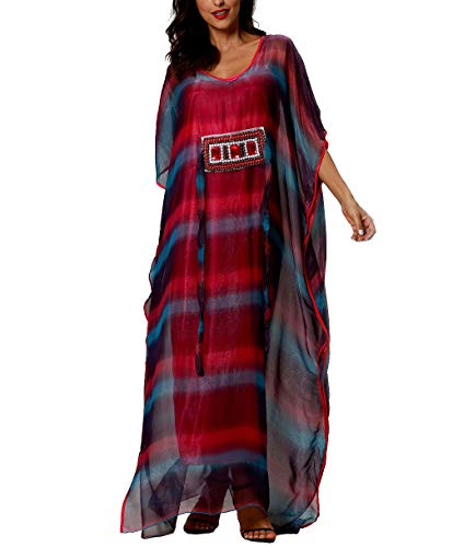 zhxinashu Mujeres Maxi Vestido Árabe Musulmán - Dubai Kaftan Marroquí Adoración Ropa Suelta(Púrpura)