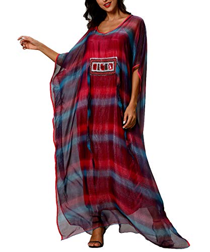 zhxinashu Mujeres Maxi Vestido Árabe Musulmán - Dubai Kaftan Marroquí Adoración Ropa Suelta(Púrpura)