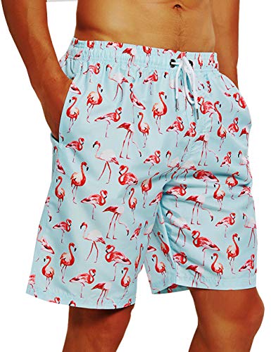 ZHYIF Teenagers Juniors Teen Boys Shorts de natación Shorts de natación con Cintura elástica Deportes Hawaiian Beach Tropical Board Shorts Traje de baño Traje de baño Shorts Beachy Flamingo
