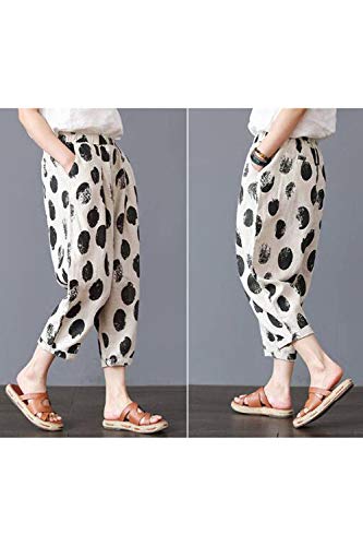 Zilcremo Pantalones Harem Casual para Mujer Pantalones Vintage Holgados Palazzo Crop Tienda Online De L