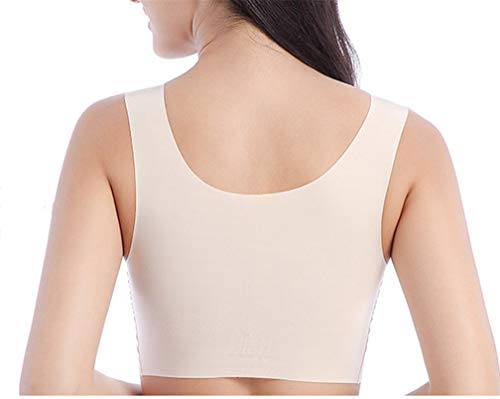 ZIXING BRA Sujetador Deportivo para Mujeres Sin Costuras Yoga Top Ropa Interior Elasticidad Cómodo Transpirable,Carne,2XL