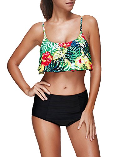 ZiXing Mujeres Swimsuits de Dos de Alta Cintura Bañadores Swimwear Estilo1 XX-Large