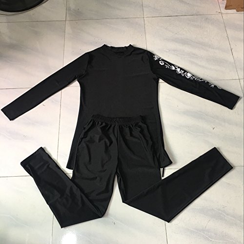 ziyimaoyi - Burkini, traje de baño islámico para mujer y niña, bañador modesto musulmán, con Hijab, Mujer, negro, M