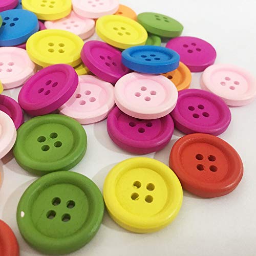 ZJDY 10pcs 15mm 20mm 25mm Decorativa Botones de Madera de Costura Costura de álbum de Recortes de botón de Madera for Manualidades Ropa del Libro de Recuerdos del Arte (Size : 15mm)