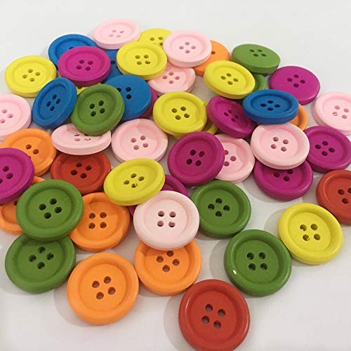 ZJDY 10pcs 15mm 20mm 25mm Decorativa Botones de Madera de Costura Costura de álbum de Recortes de botón de Madera for Manualidades Ropa del Libro de Recuerdos del Arte (Size : 15mm)